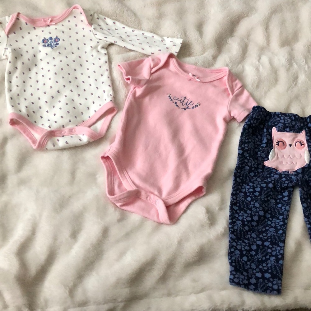 3 piece matching set! Blush Pink and Blue!